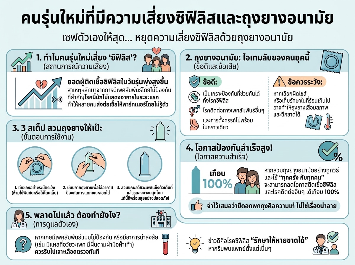 คนรุ่นใหม่ที่มีความเสี่ยงซิฟิลิสและถุงยางอนามัย