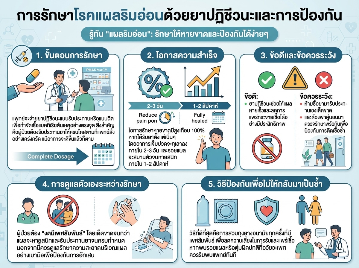 การรักษาโรคแผลริมอ่อนด้วยยาปฏิชีวนะและการป้องกัน