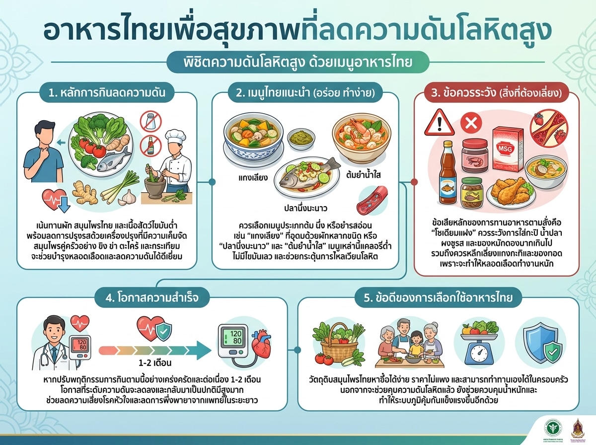 อาหารไทยเพื่อสุขภาพที่ลดความดันโลหิตสูง