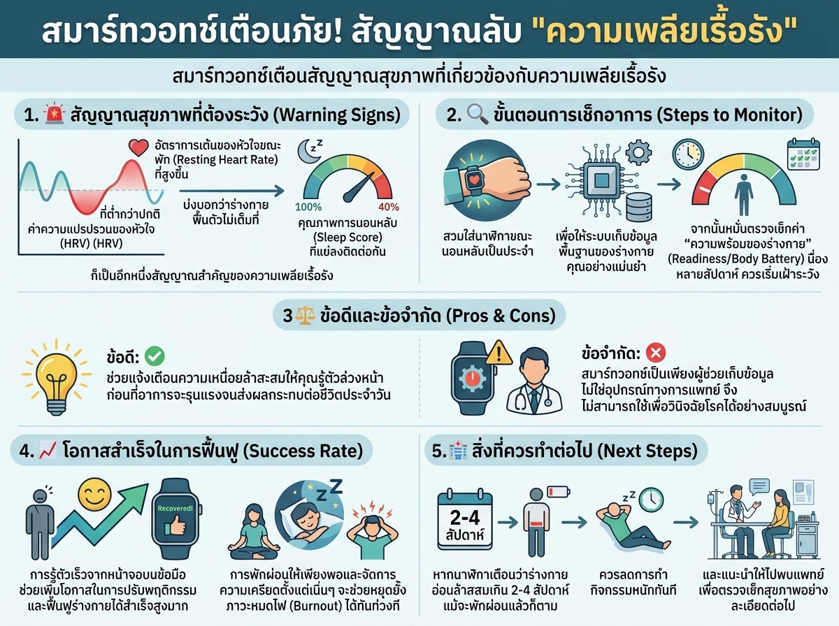 สมาร์ทวอทช์เตือนสัญญาณสุขภาพที่เกี่ยวข้องกับความเพลียเรื้อรัง