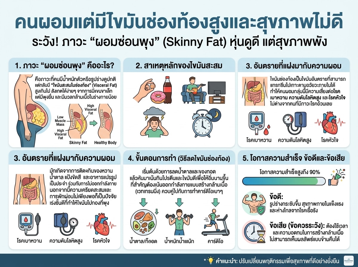 คนผอมแต่มีไขมันช่องท้องสูงและสุขภาพไม่ดี