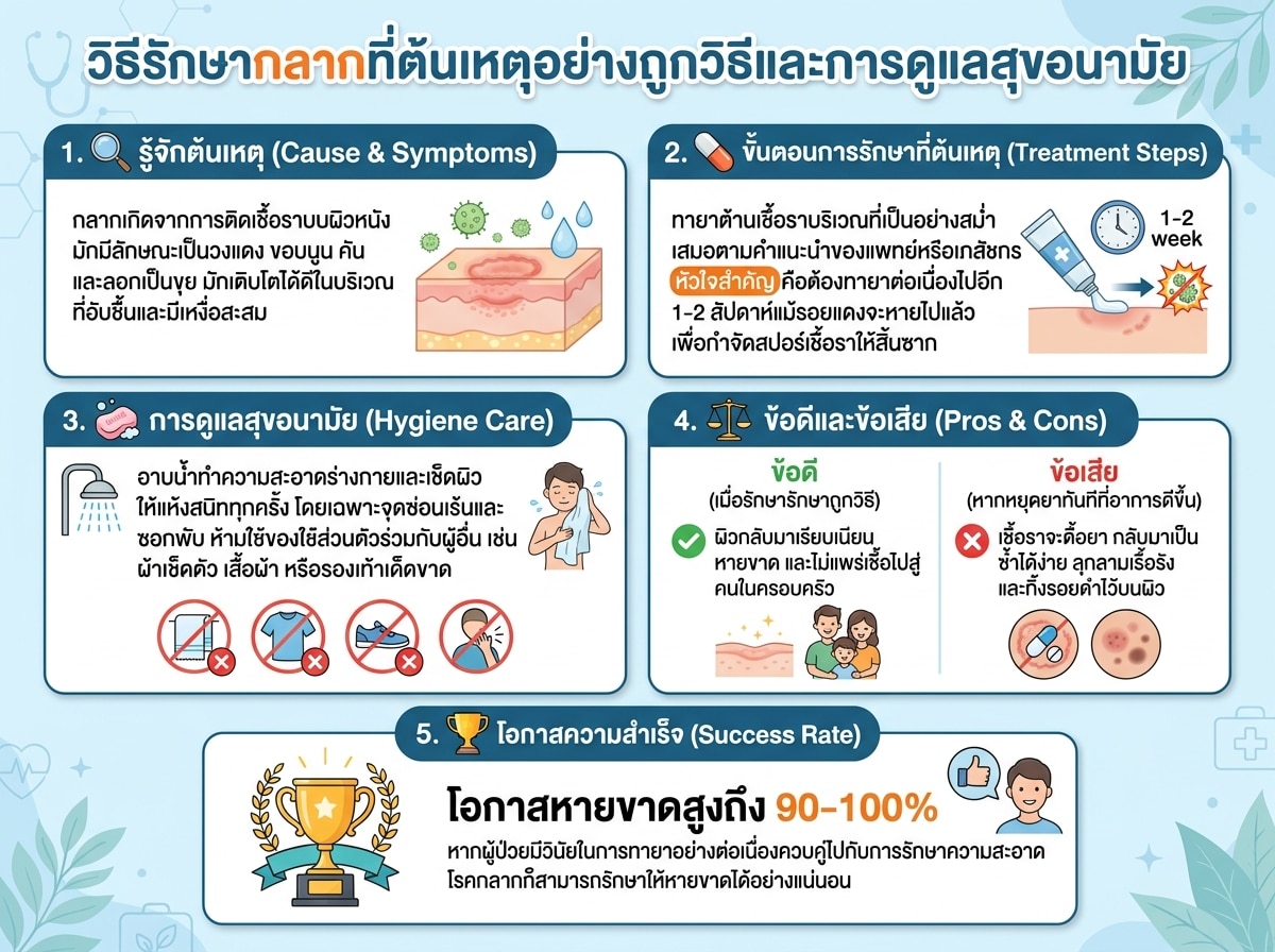 วิธีรักษากลากที่ต้นเหตุอย่างถูกวิธีและการดูแลสุขอนามัย