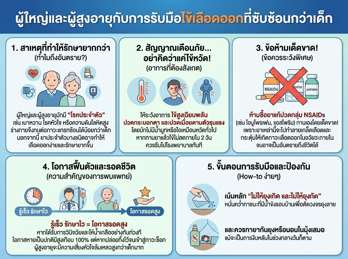 ผู้ใหญ่และผู้สูงอายุกับการรับมือไข้เลือดออกที่ซับซ้อนกว่าเด็ก