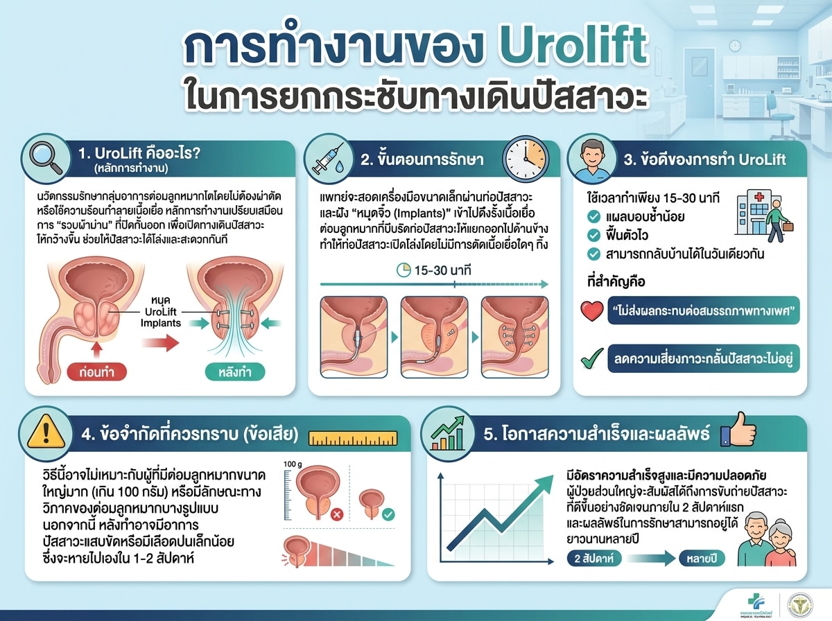 การทำงานของ Urolift ในการยกกระชับทางเดินปัสสาวะ