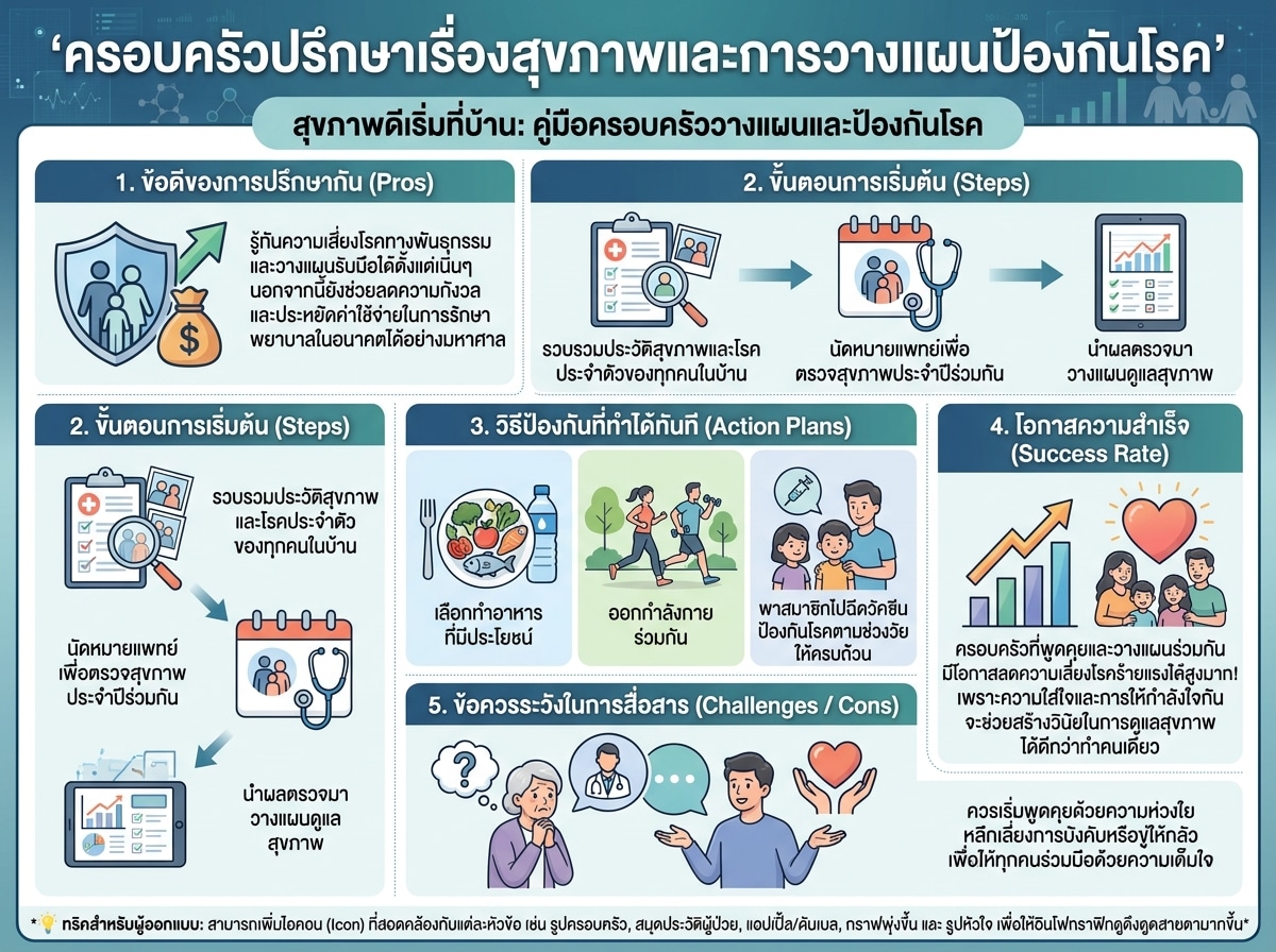 ครอบครัวปรึกษาเรื่องสุขภาพและการวางแผนป้องกันโรค