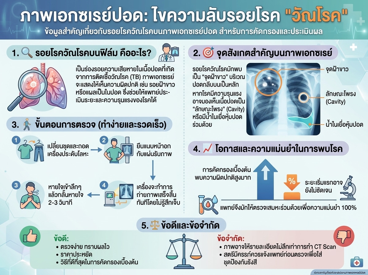 ภาพเอกซเรย์ปอดแสดงรอยโรควัณโรค