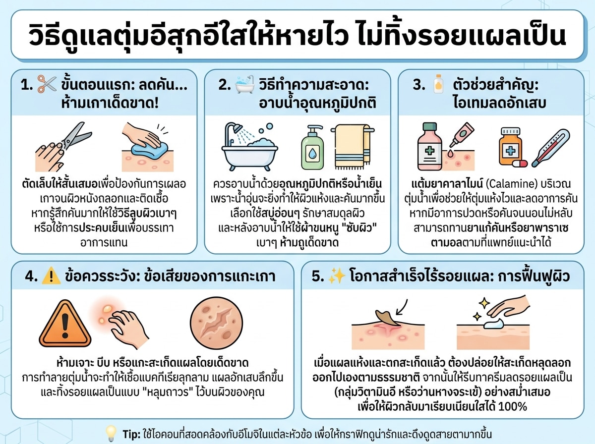 วิธีดูแลตุ่มอีสุกอีใสให้หายไว ไม่ทิ้งรอยแผลเป็น