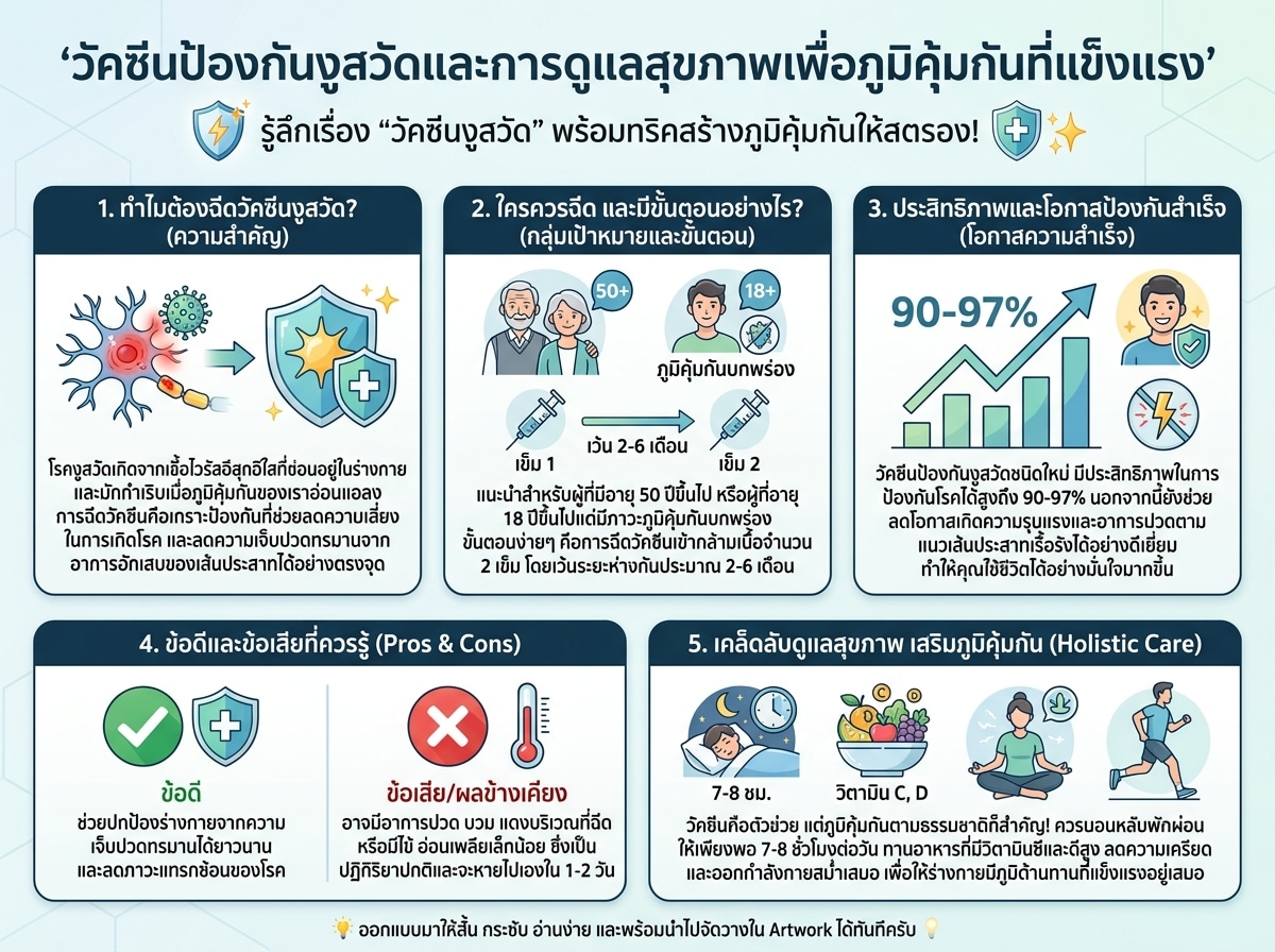 วัคซีนป้องกันงูสวัสและการดูแลสุขภาพเพื่อภูมิคุ้มกันที่แข็งแรง
