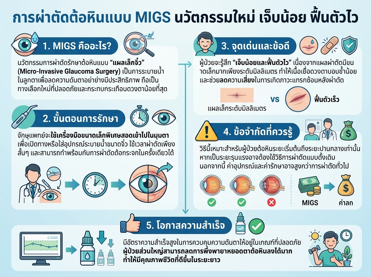 การผ่าตัดต้อหินแบบ MIGS นวัตกรรมใหม่เจ็บน้อยฟื้นตัวไว