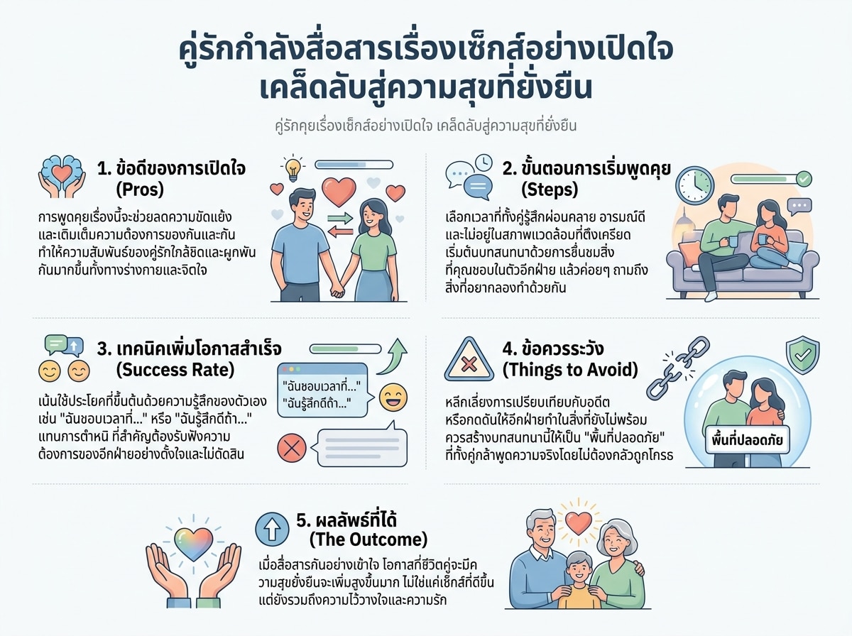 คู่รักกำลังสื่อสารเรื่องเซ็กส์อย่างเปิดใจ
