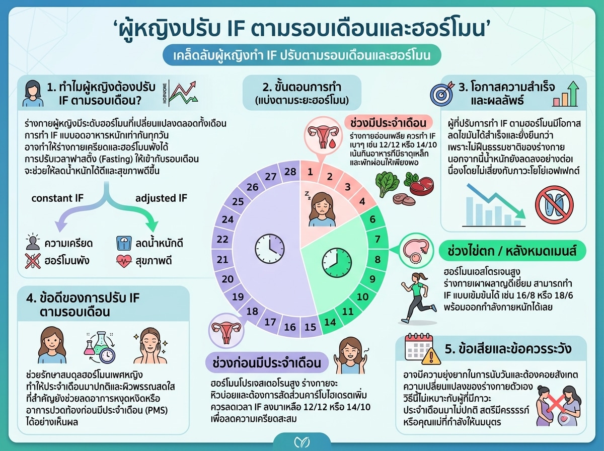 ผู้หญิงปรับ IF ตามรอบเดือนและฮอร์โมน