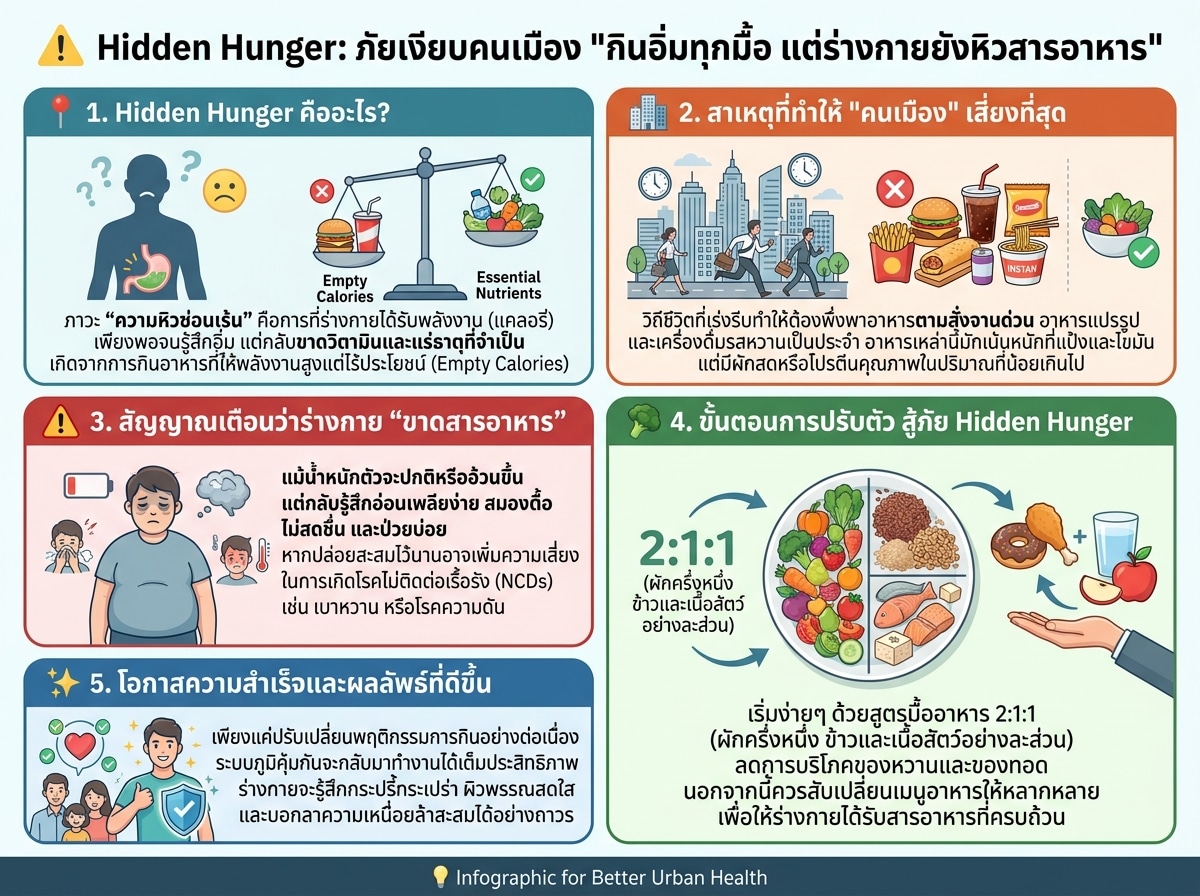 คนเมืองกำลังเผชิญกับ Hidden Hunger แม้กินอิ่มทุกมื้อแต่ยังขาดสารอาหารสำคัญ