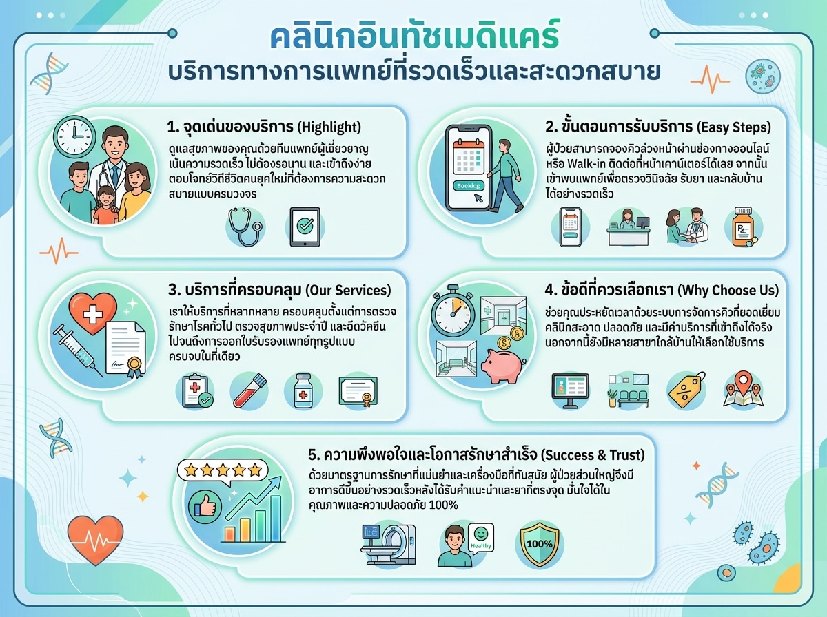 คลินิกอินทัชเมดิแคร์ บริการทางการแพทย์ที่รวดเร็วและสะดวกสบาย
