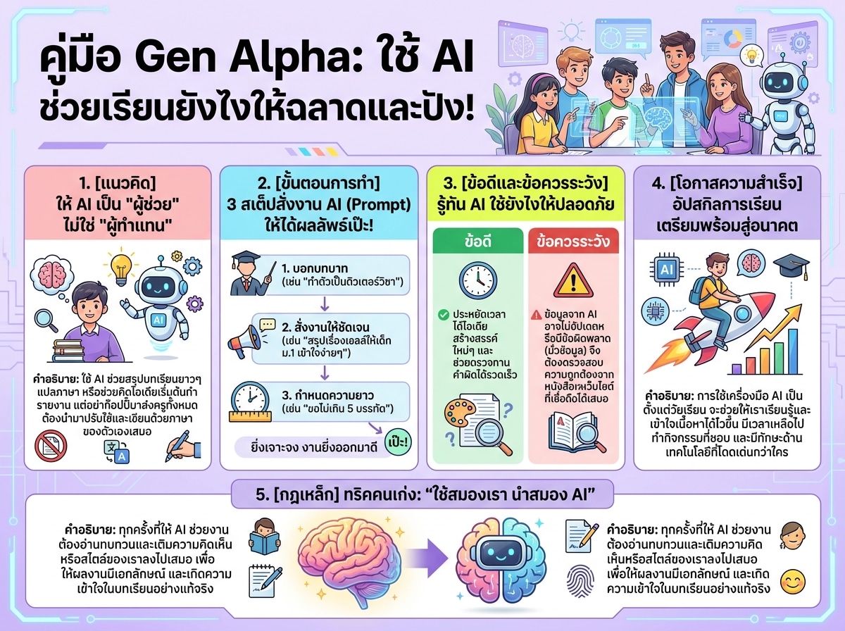 วัยรุ่น Gen Alpha ใช้เครื่องมือ AI ช่วยการเรียนอย่างชาญฉลาด