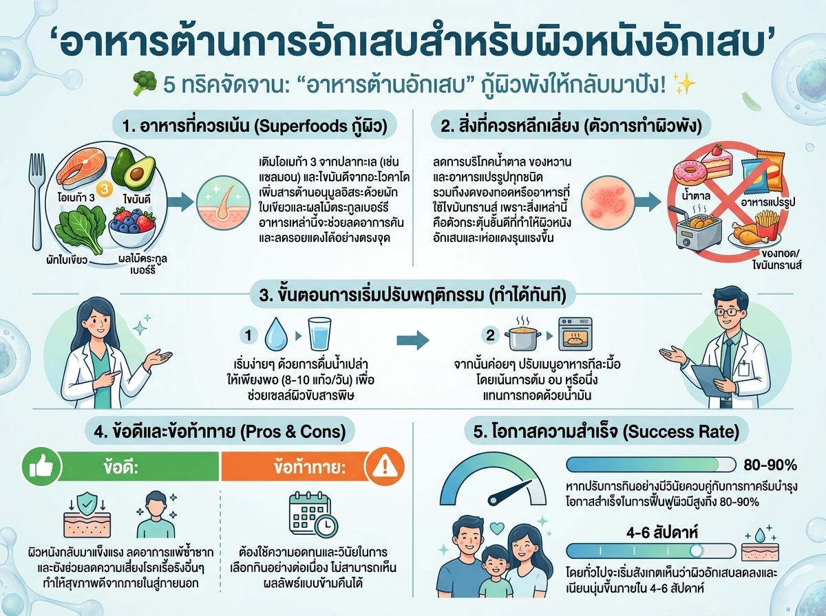 อาหารต้านการอักเสบสำหรับผิวหนังอักเสบ