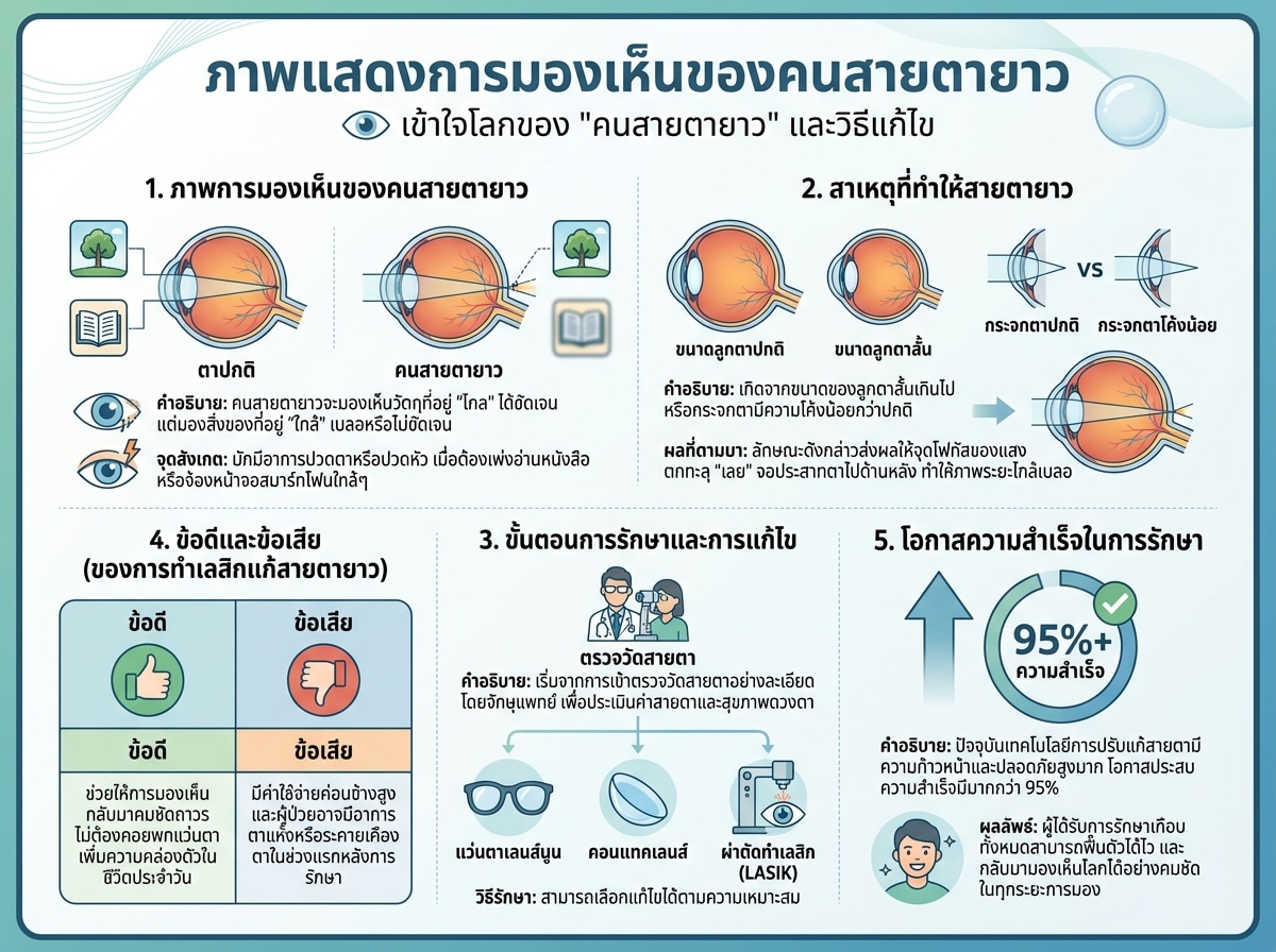 ภาพแสดงการมองเห็นของคนสายตายาว