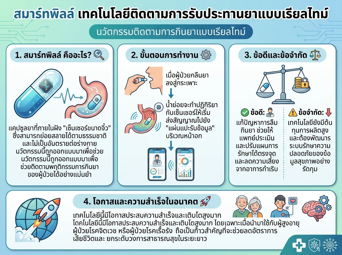 สมาร์ทพิลล์ เทคโนโลยีติดตามการรับประทานยาแบบเรียลไทม์