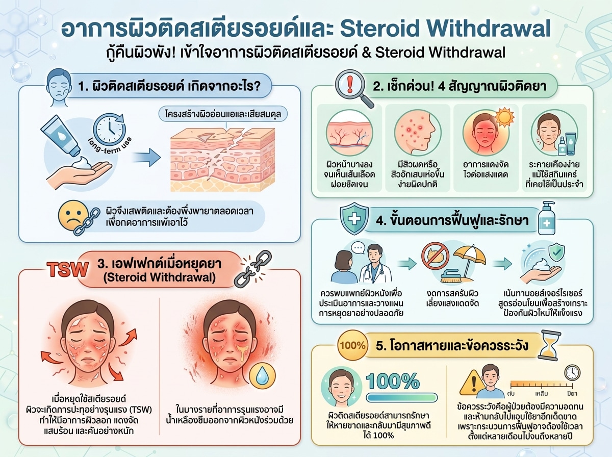 อาการผิวติดสเตียรอยด์และ Steroid Withdrawal