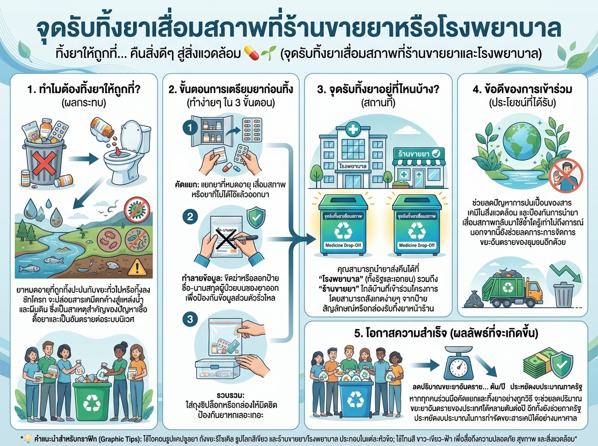 จุดรับทิ้งยาเสื่อมสภาพที่ร้านขายยาหรือโรงพยาบาล