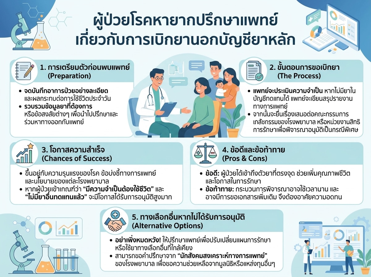 ผู้ป่วยโรคหายากปรึกษาแพทย์เกี่ยวกับการเบิกยานอกบัญชียาหลัก