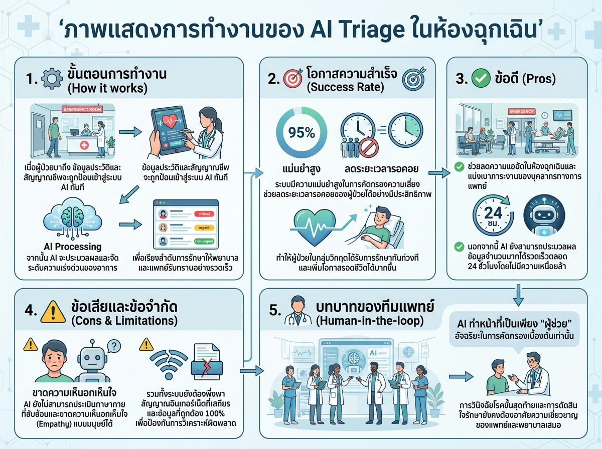 ภาพแสดงการทำงานของ AI Triage ในห้องฉุกเฉิน