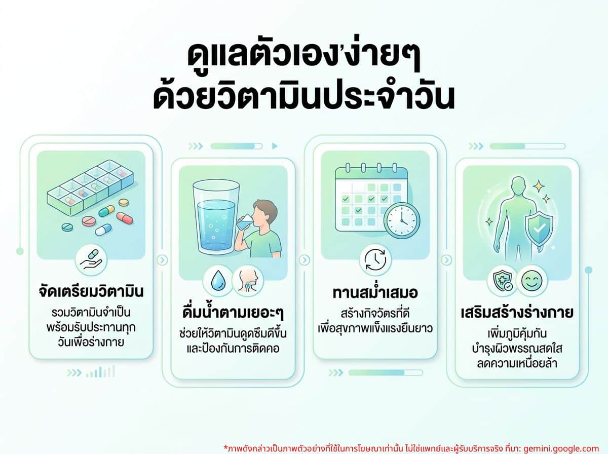 ผู้หญิงกำลังพิจารณาเลือกกินวิตามินรวมและอาหารเสริมหลายชนิด