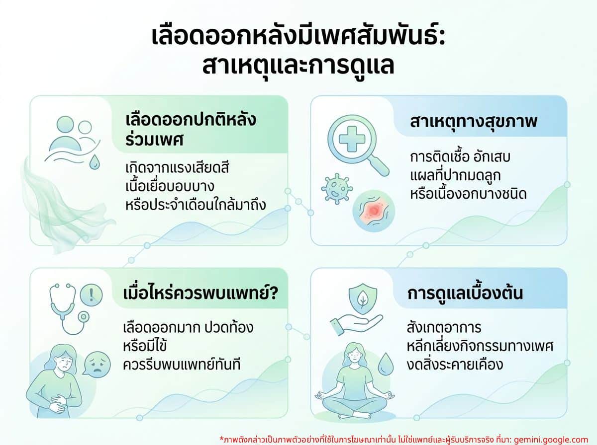 ผู้หญิงกังวลเลือดออกหลังมีเพศสัมพันธ์