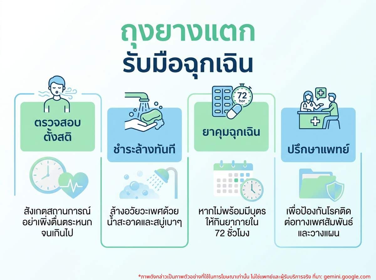 คู่รักกำลังพูดคุยกันอย่างกังวลหลังจากถุงยางแตก