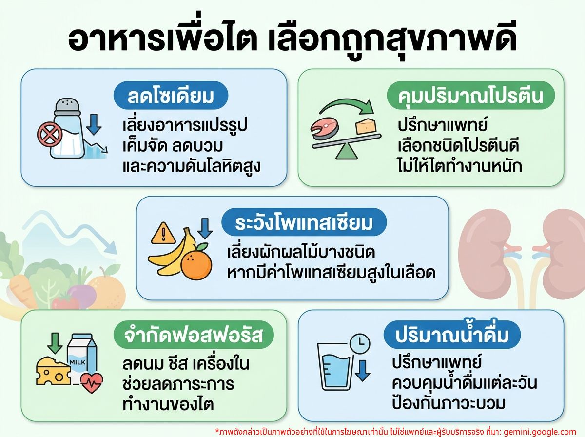 ผู้ป่วยโรคไตกำลังเลือกรับประทานอาหารที่เหมาะสม
