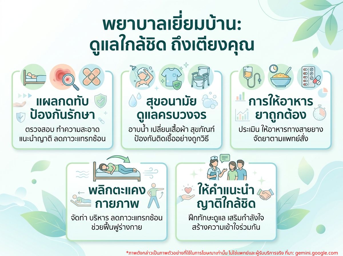 พยาบาลเยี่ยมบ้านดูแลผู้ป่วยติดเตียง