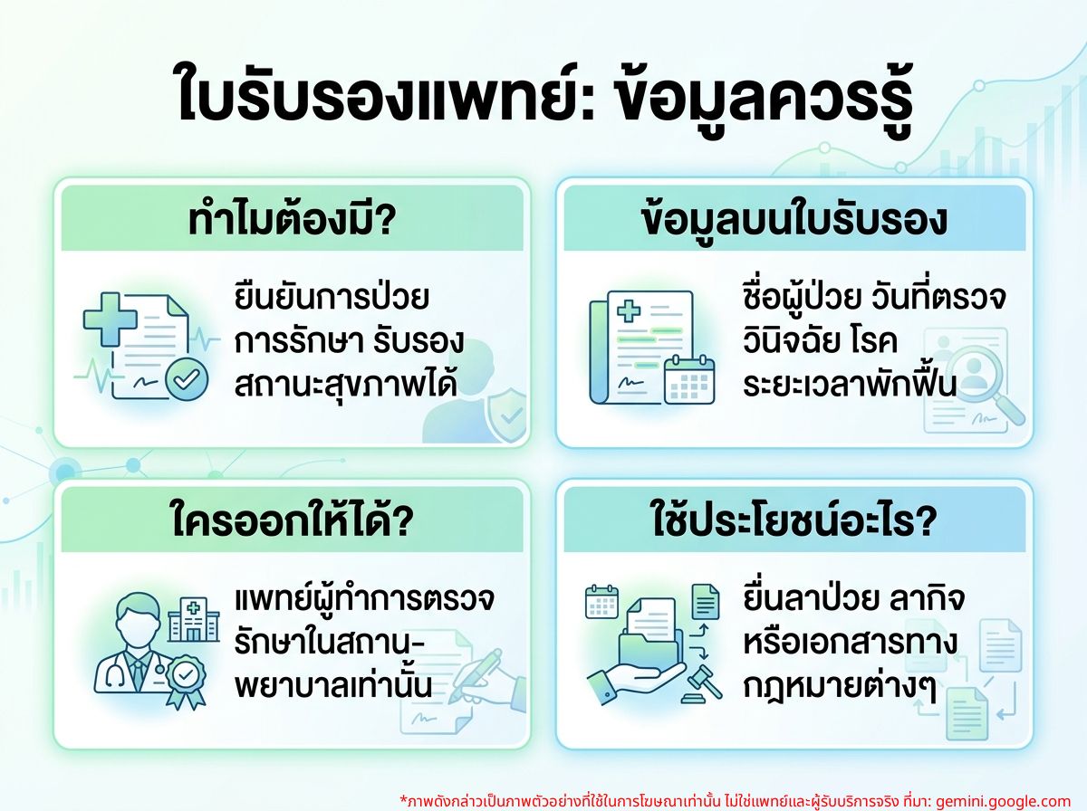 แพทย์กำลังเขียนใบรับรองแพทย์ให้ผู้ป่วยที่คลินิก