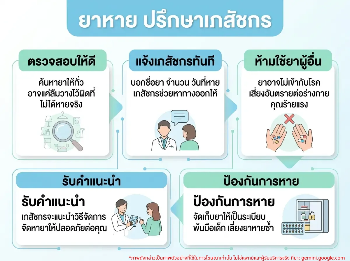 ผู้ป่วยกำลังปรึกษาเภสัชกรเกี่ยวกับยาหาย